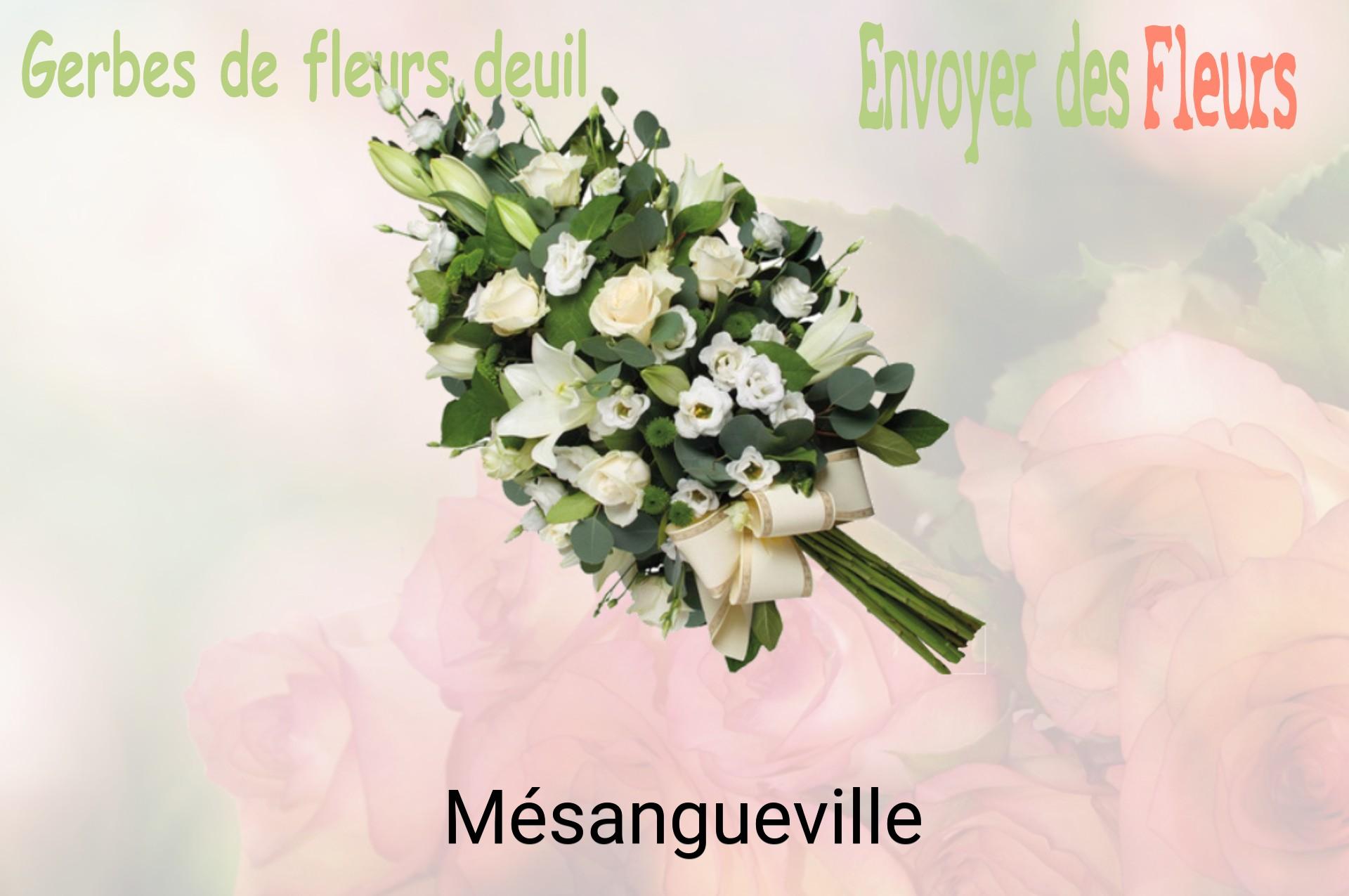 Gerbe de fleurs de deuil livrée à Mésangueville